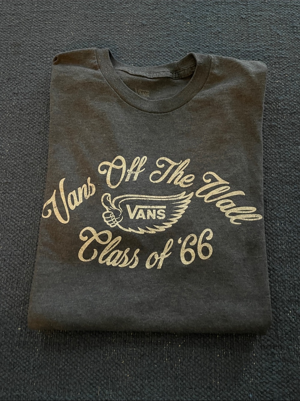 Vans Blue Graphic Tee with white Vintage Logo